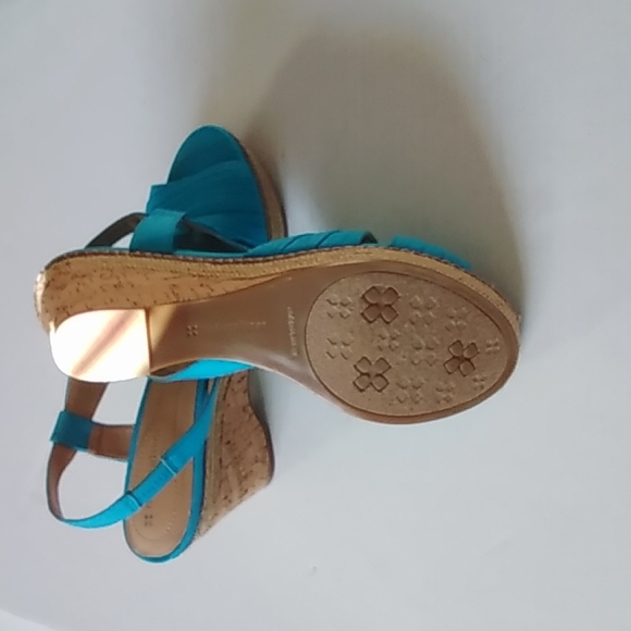 NATURALIZER FABRIC CORK WEDGE HEEL  SANDAL 9 1/2 MED NWOT) - Picture 4 of 6